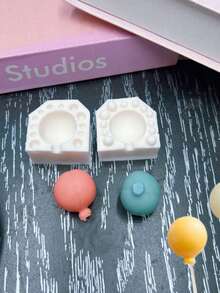 1pc Balloon Shaped Silicone Mold, DIY Handmade Craft Mold - Light Grey - View 6