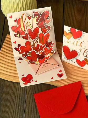 1 felicitare 3D în formă de inimă de Ziua Îndrăgostiților cu mesajul "Plin de dragoste", "Doar pentru tine" și ursuleț de pluș, în relief auriu, design 3D de primăvară, felicitări roz și roșii de Ziua Recunoștinței, care transmit romantism și căldură, cadouri de aniversare pentru soți/soții sau iubiți, pentru a le oferi prietenelor lor! Articole pentru cerere în căsătorie și nuntă, decor de Ziua Îndrăgostiților, petreceri de Ziua Îndrăgostiților, decor floral