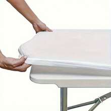 1 pieza, Mantel de mesa impermeable para exteriores - Elástico, a prueba de polvo, fácil de limpiar con respaldo de franela, ideal para picnics y camping - Multicolor - Ver 2