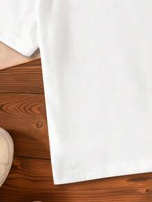 女童蝴蝶结印花圆领短袖休闲T恤 - 白色 - 查看 7