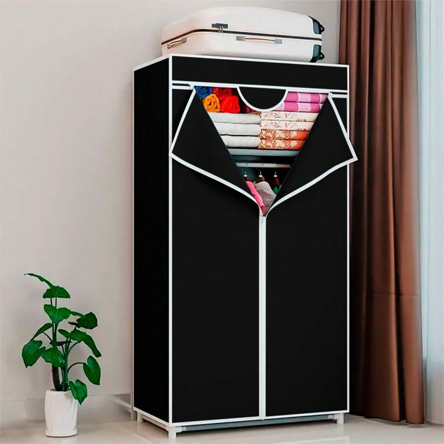 closet armario organizador para ropa lincky, portatil, resistente con cierre - Negro - Ver 1