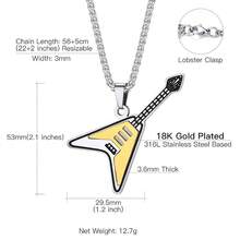 Suplight Gold Electric Guitar Necklace Stainless Steel Two Toned Rock Punk Bass Guitar Pendant Person.Alized Music Lover Jewelry Gifts For Men Women,04.Guitar-Goldplatedstainlesssteel - 04.吉他-鍍金不銹鋼 - 查看 7