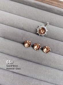 2/7/21/35颗8毫米圆形尖底水钻镶嵌吊坠/戒指饰品DIY配件，适合夜店、海滩、性感饰品、情人节、狂欢节、新年礼物、日常佩戴 - 8mm 華子切圓形尖底鑽 - 查看 12