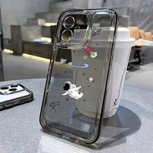 Funda creativa para teléfono 1 pieza de funda transparente a prueba de golpes diseñada con un patrón de astronauta espacial, compatible con los modelos de  11, 12, 13, 14, 15, 16, XS, XR, X, 7, 8, 12, 13 Mini Plus Pro Max SE Series, lo que la convierte en un gran regalo para una novia, novio, amigo, o incluso como una funda suave a prueba de golpes para chicas y mujeres. - 1 pieza - Ver 9