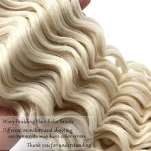 Deep Ocean Wave Wavy Braiding Hair Blonde Curly Ocean Deep Wave Crochet Hair 613 Boho Hair For Braiding 24 Inch 2 Packs Boho Curls Braids Extensions,613BohoHair - 613BohoHair - 查看 5