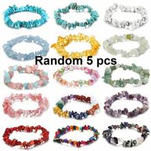 5/10/20/50/100颗水晶珠手链套装 - 多种时尚8毫米宝石珠，可调节弹力绳 - 男女通用多层设计，适合日常佩戴、派对和送礼 - 彩色 - 查看 16