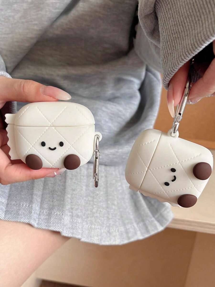 1个可爱卡通硅胶保护套，创意面部表情设计，兼容苹果1/2/3/4代无线蓝牙耳机保护套（不含耳机）