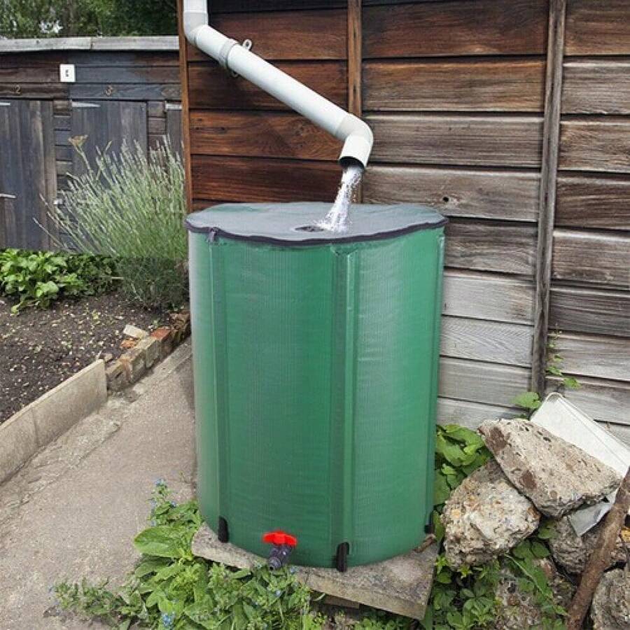 NEW 50 Gallon Rain Barrel Water Collector Collapsible Tank Spigot Filter US SHIP - 1 - Xem 1