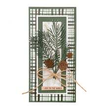 Christmas-Themed Metal Cutting Dies - 1pc Winter Pine Branches & Berries Design For DIY Scrapbooking, Card Making & Paper Crafts, Silvery - Silver - View 7