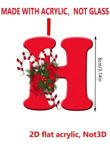 1件裝聖誕壓克力字母吊飾 - Merry Christmas，附聖誕帽設計，適用於聖誕樹、節日派對裝飾與居家裝飾，聖誕房間裝飾 - 紅色 - 查看 30