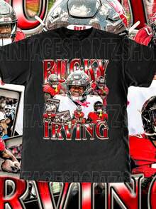 Bucky Irving Shirt - Adult & Kids Sizes Custom Vintage Design Retro Bootleg Style High Quality Tampa - Black - View 1