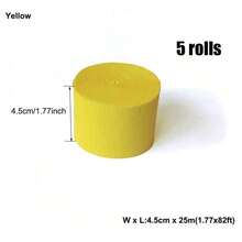 5 rollos de serpentinas de papel crepé en 12 colores para decoraciones de fiesta con temática arcoíris, ceremonias de boda, cumpleaños y decoración interior (4.5cm X 25m/rollo) - Multicolor - Ver 16