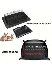 1pc Waterproof & Reusable Rabbit Playpen Mat, Easy To Clean Scratch-Resistant Pet Pad Cage Bottom Mat Bed, Suitable For Rabbits, Guinea Pigs, Ferrets And Other Small Pets, All Season