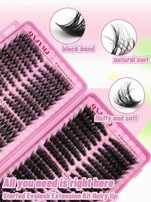 544pcs Waterproof Mink Lash Clusters, 32 Rows Single Cluster Lashes, D Curl Thick Voluminous, 8-16mm Mixed Length, Halloween, Holiday, Christmas Makeup - D - 查看 6