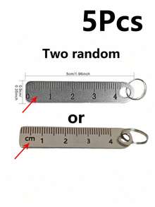 1/2/3/5pcs Mini Stainless Steel Ruler With Keychain, Portable Measuring Tool For Office, School Supplies, Suitable For Students And Professionals, Ideal Gift For Back To School Season - Multicolor - View 9