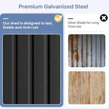 6x4 FT Outdoor Storage Shed, Metal Garden Tool Shed With Sloping Roof & Lockable Door For Patio Lawn Backyard,Weather Resistant, Garden Tool House - Màu xám đen - Xem 2