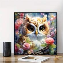 [Free Shipping]OFRKE Diamond Painting Kits For Adults Beginners 5D Diamond Art Kits With Round Diamonds Gem Art Full Drill Owl Painting For Home Wall Decor Gifts 12x12inch,A-Owlflower - 貓頭鷹花 - 查看 4