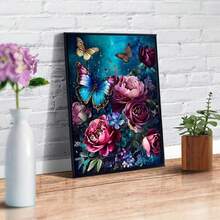 [Free Shipping]OFRKE Diamond Painting Kits For Adults Beginners 5D Diamond Art Kits With Round Diamonds Gem Art Full Drill Flower Painting For Home Wall Decor Gifts 12x16inch,A-Purpleb - A-紫色 - 查看 4