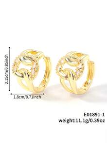 1 par de pendientes de diseño de candado de cadena minimalista, únicos y adecuados para el trabajo y el transporte