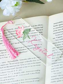 Personalized Name Acrylic Bookmark With 25 Styles Custom Handmade Floral Bookmarks For Book Lovers Unique Reading Accessories Teacher Student Gifts Back To School Stationery - Multicolor - View 31