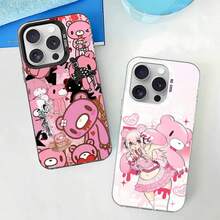 Funda de Teléfono de Dibujos Animados G-Gloomy Bear para 17 6 15 14 13 12 11 Pro Max Plus Funda de Teléfono Plateada Colorida - Z5 - Ver 5