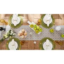 DII Camino de mesa de algodón enrejado para comedor, mesa de vestíbulo, fiestas de primavera y uso diario – 14 x 108 pulgadas, , 60x120", 1(274.3 x 35.6 cm (Corredor) Gris) - Multicolor - Ver 6