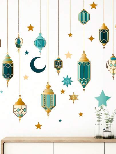 빈티지 블루 행잉 램프 장식, 침실/서재 벽 장식