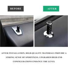 4 PCS Car Door Lock Knobs, Carbon Fiber American Auto Door Lock Pin Covers, Vehicle Doors Bolt Pin Cover Interior Decoration Trucks SUVs, Car Accessories BlackGray - 黑灰 - 查看 3