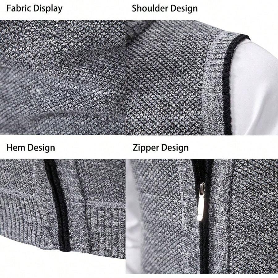 Chaleco de velln para Hombre Work Daily Leisure, Chaleco de velln para Hombre sin Mangas, Chaleco de velln para Hombre con Cremallera, Chaleco y Alto para Hombre XL, Brown - inicial - Ver 1