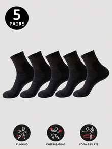 5/10/20/30 Pairs Men's Casual Socks, Mid-Calf Socks, White Socks, Winter Socks, Black Socks, Comfortable, Casual Sports, 2 Styles Available (Thin/Thick), Size: (35~39) (39~42)