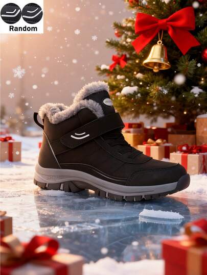 Snow Boots For Men Women Winter Casual Shoes Non-Slip Wear-Resistant Men Sneakers Warm Man Ankle Boots Plush Outdoor Couple Hiking Motorcycle Boots