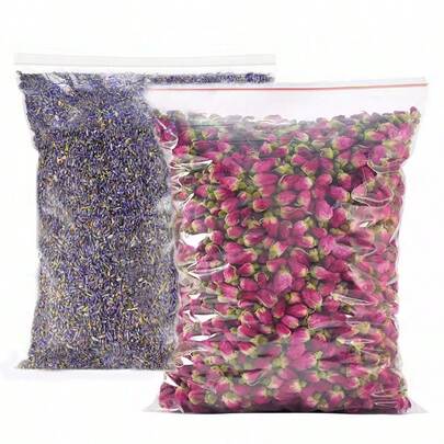 10/300g Natural Dried Plant Red Rose Bud Granules Lavender Dried Flowers Eternal Flower Decoration, Perfect For DIY Soap Making 10/300g Natural Lavender Dried Flowers Eternal Flower Decoration, Indoor Home Desktop Decoration Festival Party Decoration Ornament Dried Flowers, Perfect For DIY Soap Making, Aromatherapy Candle Dried Flower Making, Handmade Fragrant Bag Ingredients, Wardrobe And Bedroom Decoration, Fresh And Clean Air