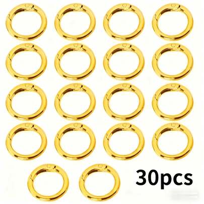 30pcs Zinc Alloy Keychain Hooks. Multi-Functional Round Snap Hooks, Smooth Polished Surface, Suitable For DIY Keychains, Handbags, Wallets And Backpacks. Durable Metal Structure, Can Be Used As Bag Accessories.