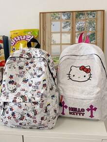 Sanrio Hello Kitty 女士双肩包，2025 款，大容量可爱学生双肩包，轻便双肩包，卡哇伊学生书包，礼品书包 - 彩色 - 查看 12