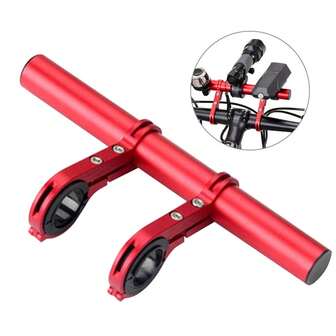 20厘米双夹车把延长器自行车车把支架 - 铝合金自行车支架，适用于车灯、速度计、自行车配件