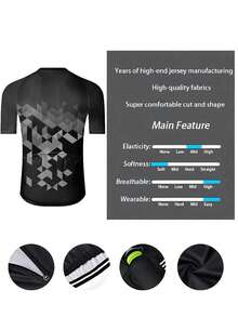 Men's Short Sleeve Cycling Sweatshirt And Bib Shorts Set