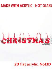1件裝聖誕壓克力字母吊飾 - Merry Christmas，附聖誕帽設計，適用於聖誕樹、節日派對裝飾與居家裝飾，聖誕房間裝飾 - 紅色 - 查看 36