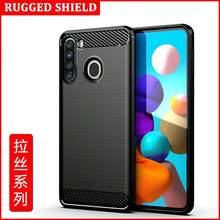 Max Power Digital Funda para móvil Samsung Galaxy A21 Carcasa Protectora Antigolpes Silicona Negra Diseño Fibra de Carbono Resistente Absorción de Choque [Compatible Carga Inalámbrica] - Negro - Ver 9