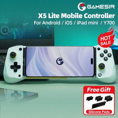  GameSir X5 Lite, controlador de juegos móviles compatible con tabletas iOS y Android de la serie 15/16, se ajusta a dispositivos de 105-213 mm de largo, joystick de efecto Hall, diseño ergonómico ligero, compatible con Game Pass, Zenless Zone Zero Cloud Gaming, juegos de transmisión de Steam/Moonlight y Remote Play, color verde wasabi