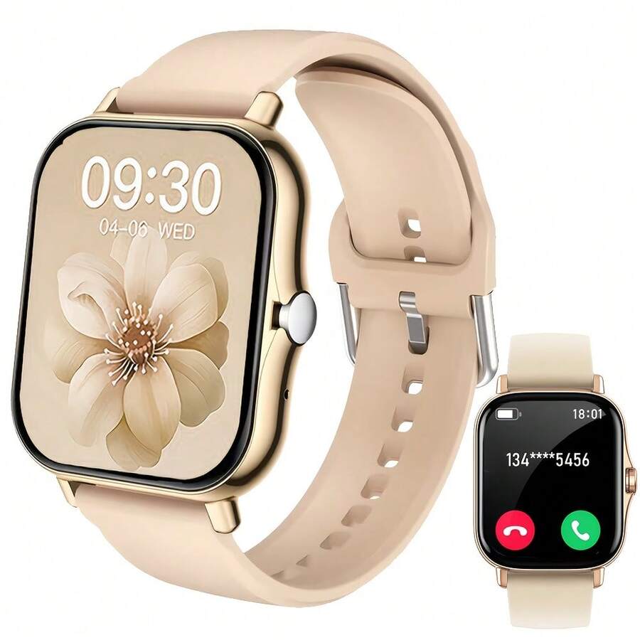 Men'S & Women'S Full Touchscreen Smartwatch, Wireless Call And Answer, Large Capacity Polymer Battery, Ultra-Long Standby Time, Fashionable Minimalist Style, Ultra-Thin Narrow Frame Design, High-Definition Resolution Screen, Multi-App Notifications - 金色 - 查看 1