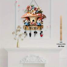 Mushroom Gnome Key Holder Creative Wall Mount 2D Decorative Key Hanger For Home Kitchen Office - Nhiều màu - Xem 2