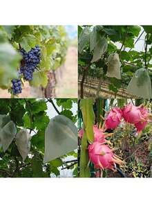 30/50pcs Fruit Protection Bags Non-Woven Fabric Netting Bag With Drawstring Fruit Cover Mesh Bag For Grapes Vegetable Garden Supplies