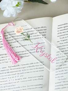 1 pieza Marcapáginas de acrílico transparente con nombre personalizado con 23 estilos - Accesorio de libro hecho a mano con flores personalizadas, regalo único para lectores - Para amantes de los libros - Regalo de Navidad - Regalo perfecto para mamá - Multicolor - Ver 20