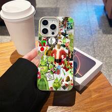 Funda para móvil con collage del  navideño, compatible con teléfonos ,  17,  16 Pro Max,  15 Pro Max,  13 y  12. Fabricada en TPU para una protección eficaz contra golpes y caídas. Un regalo divertido y festivo para familiares, amigos, amantes de las mascotas y fans del . - Blanco - Ver 6