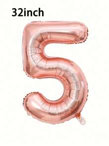 1 个 32/40 英寸玫瑰金铝箔数字气球，0-9 大尺寸涤纶数字气球，装饰气球，可重复使用，适用于生日装饰、派对装饰、周年纪念、房间装饰、结婚纪念日、派对用品
