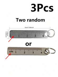 1/2/3/5pcs Mini Stainless Steel Ruler With Keychain, Portable Measuring Tool For Office, School Supplies, Suitable For Students And Professionals, Ideal Gift For Back To School Season - Multicolor - View 8