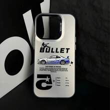 Funda para iPhone: Funda de Coche Deportivo Azul para iPhone 17, 16e, 16, 15, 14, 13, 12, 11, Mini, Pro, Max, Air, X, XR, XS Max, 8, 7 Plus - Cubierta Mate Anticaídas - Negro - Ver 6