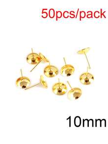 50-100pcs/Pack Stainless Steel Blank Earring Studs Base, Suitable For DIY Pearl Earring Jewelry Making - Accessories - View 15