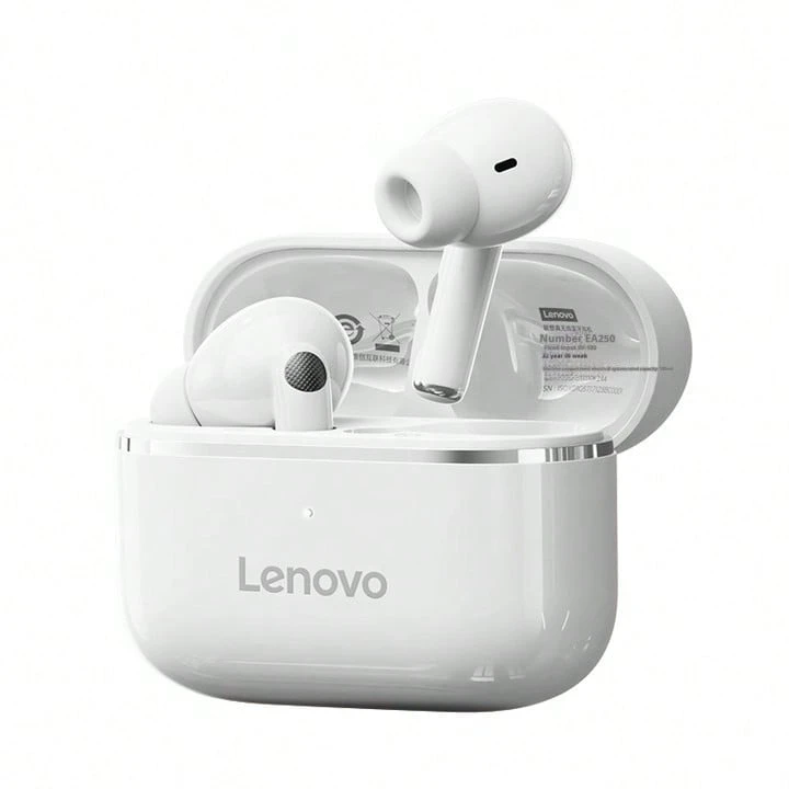 Lenovo EA230-5.4 藍牙耳機:入耳式降噪、低延遲、高清通話、立體聲,兼容多台設備 - 櫻花白 - 查看 1