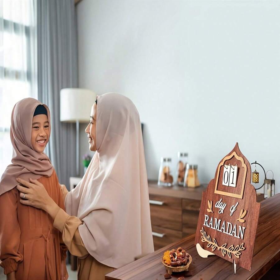 1件装木质倒计时日历 - 2025节日家居装饰，无框艺术品，无需用电，适用于婚礼、洗礼、乔迁、退休、健身、感恩节、5月5日等场合。 - 彩色 - 查看 1